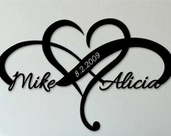 Laser Cut Metal Infinity Heart, Couples Heart, Marriage Heart