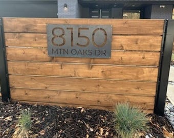 Custom Made House Number Plate - Address Numbers, Door Numbers, Metal Numbers, Modern Address Numbers