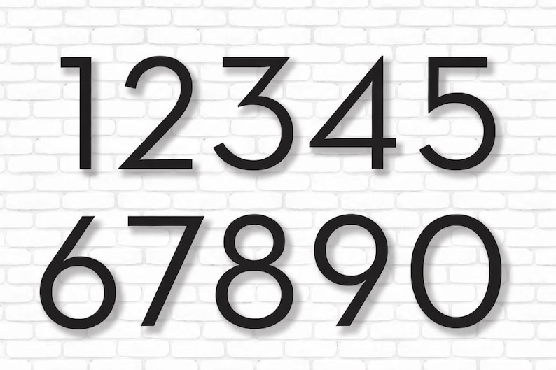 12 Inch Tall, Modern House Numbers, Mounting Hardware Included ...