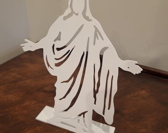 Metal Christus Statue, Jesus with outstretched arms