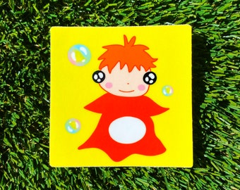 Pegatina de vinilo impermeable de ponyo