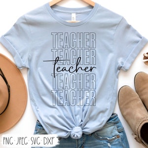 Teacher Shirt Design | Outlined Teacher Shirt Design | Teacher Shirt | Teacher SVG | Teacher Shirt SVG | Teacher Cut File | Outlined Letters