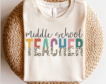 Middle School Teacher Half Leopard | Middle School Teacher Half Leopard Shirt Design | Teacher Shirt Design | Half Leopard Shirt | Teacher