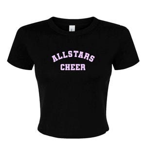Customizable Embroidered Baby Tee - Cheerleading & Dance Shirts, Competition Tops, Custom Embroidered Crop Tops