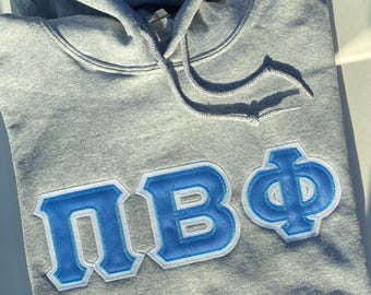 Customizable Tackle Twill Greek Letter Hoodie - Sorority Sweaters, Big Little Gift, Greek Life Apparel, Sorority Gifts