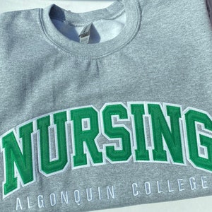 Custom College Sweatshirt/ Nursing Sweatshirt/ University Sweatshirt/ High School Sweatshirt/ Graduation Gifts