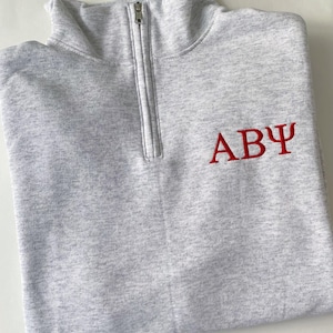 Custom Sorority Quarter Zip - Greek Letter Sweatshirt, Sorority Sweaters, Greek Life Merch, Big Little Gift