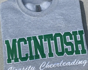Custom Varsity Twill Sweatshirt, Personalized School Sweaters, Team Sweatshirts, Collegiate Embroidered Sweatshirt