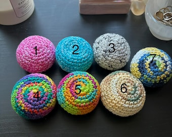 Handmade Crochet Hacky Sack | Cotton Footbags, Juggling Balls, Fidget Toy