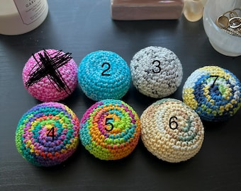 Handmade Crochet Sack | Cotton Footbags, Juggling Balls, Fidget Toy