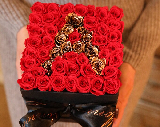 Personalized Rose Box Preserved Rose One Year Roses Box of Roses Mother