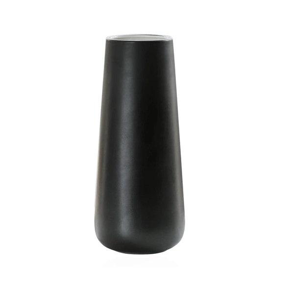 Black Ceramic Vase | Modern Vase for Flowers | Vase for Living Room Indoor Home Decor, Wedding Centerpieces Arrangements