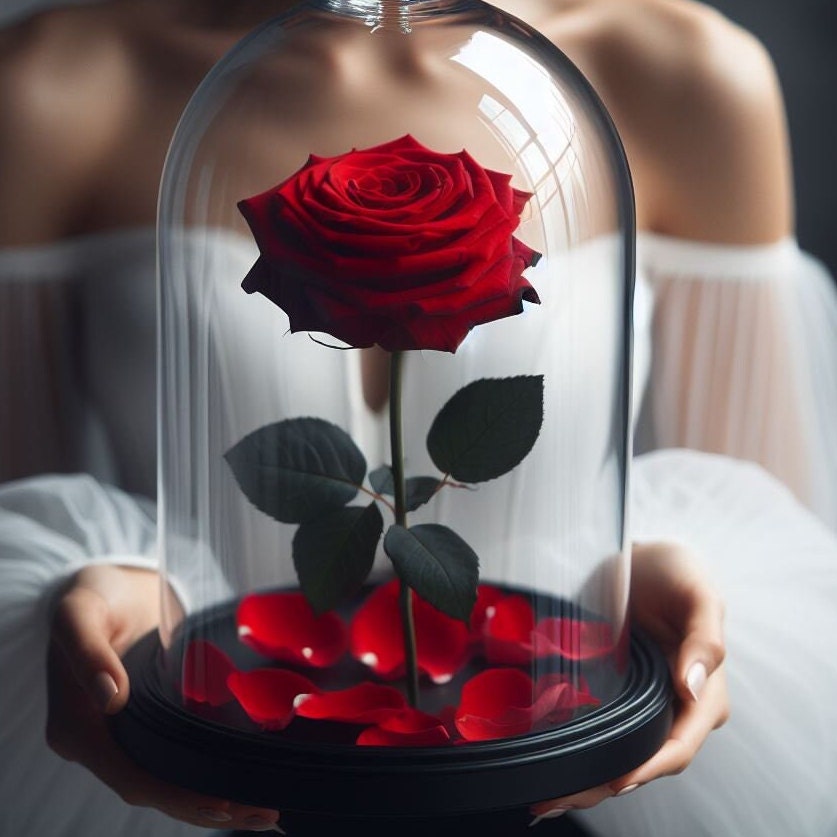 Rose in Glass Dome