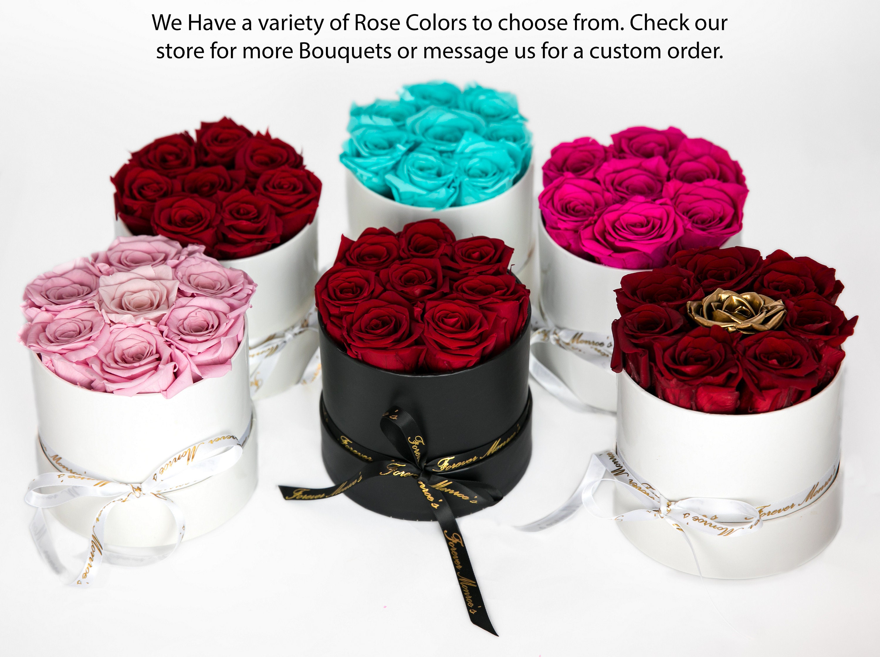 Long Term Box Roses Pink Preserved Roses, Forever Monroe's Box of Roses That Last a Year ...
