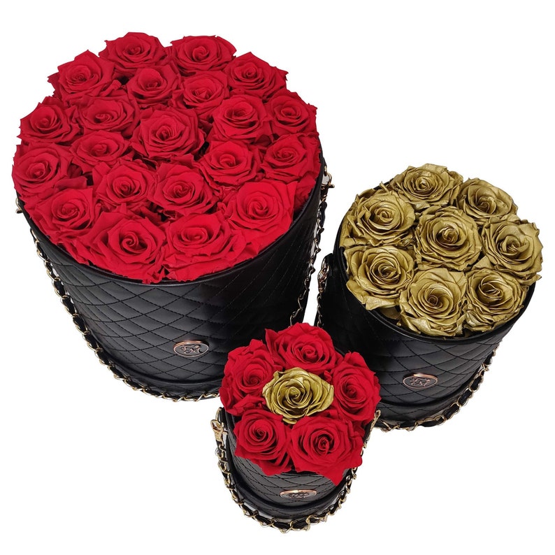Hat Box Rose Bouquet Chanel Inspired Designer Box with Real Etsy