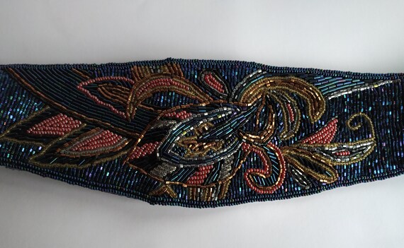 Women's Hand Made Beaded Belt Vintage Chic Shiny B