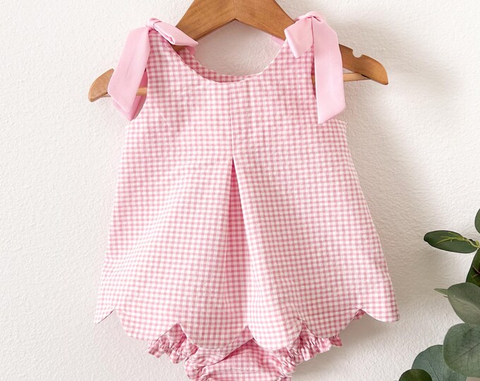 baby gingham dress vichy rose main image 1