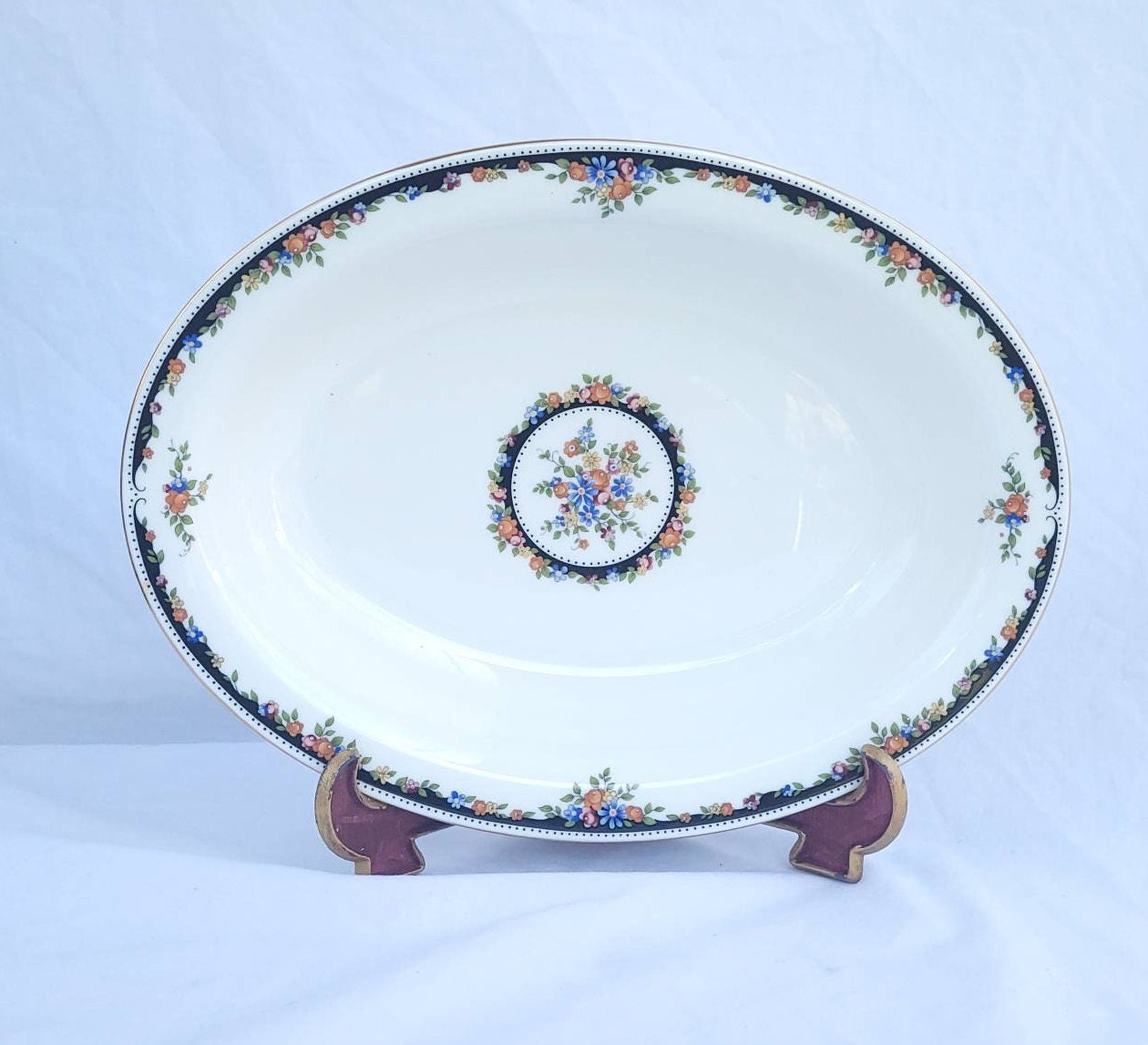 Wedgwood Osborne Teapot 1983 Gold Flowers Dots Creamer, NO Chips Or