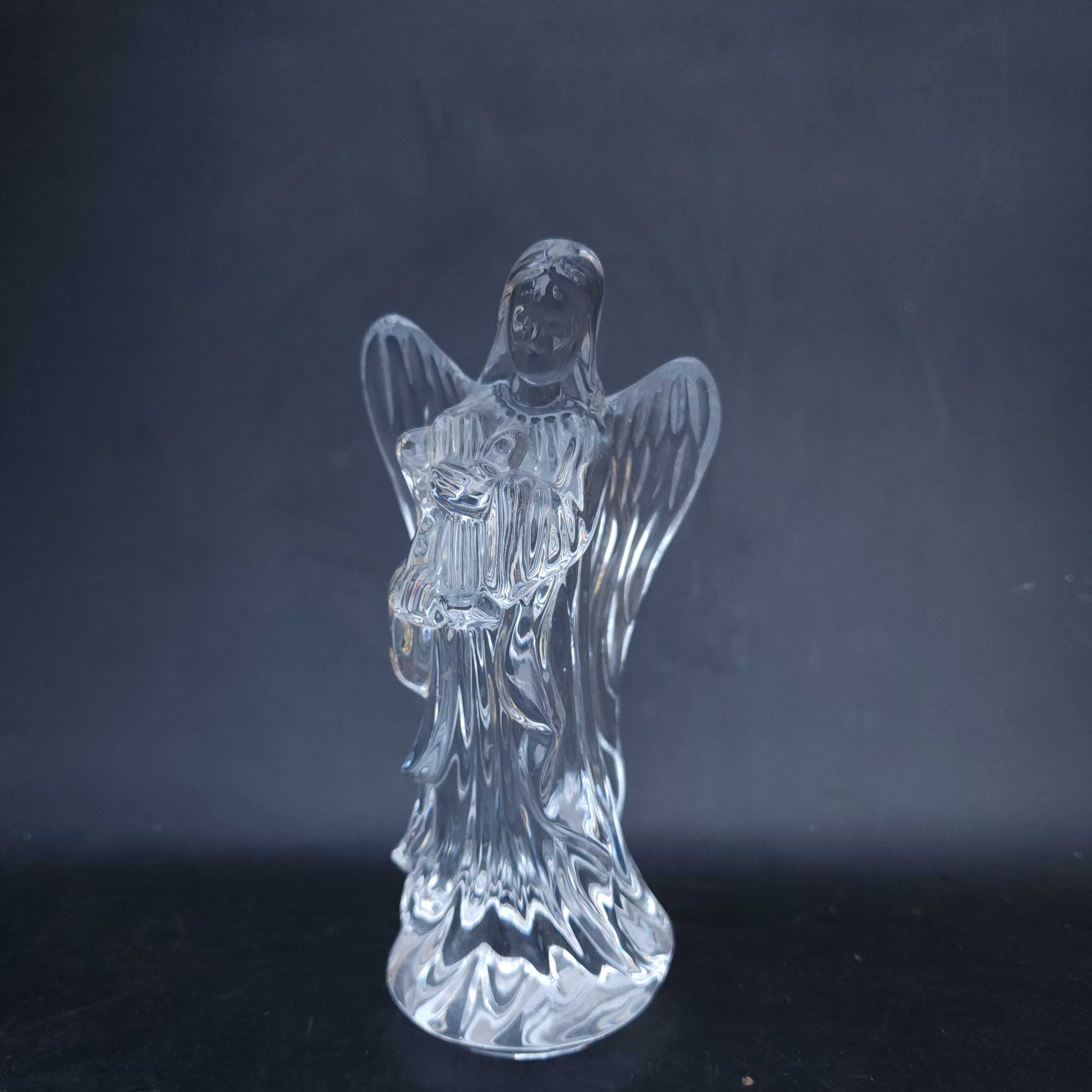 Waterford Crystal Figurine Sculpture Christmas Nativity Angel With Harp ...
