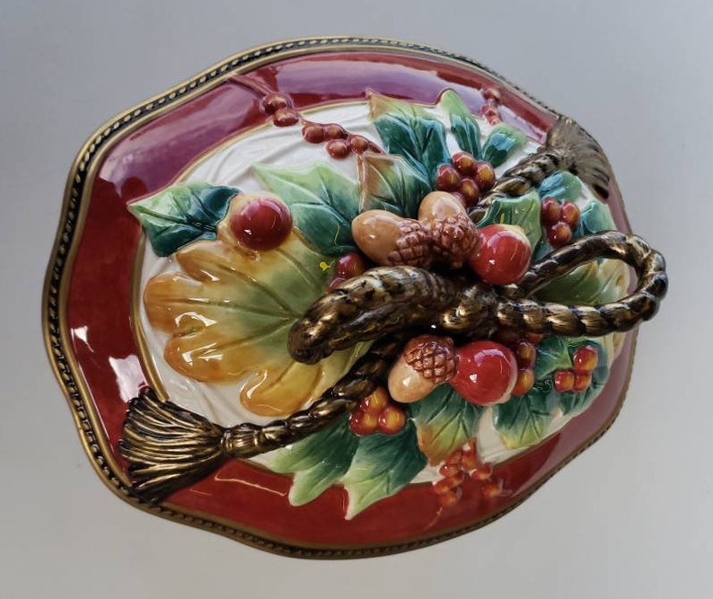 Fitz & Floyd Holiday Solstice Oval Covered Vegetable Bowl Etsy