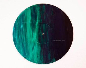 Event Horizon - Fornax A. Original Acrylic Painting on a Classic Vinyl Record