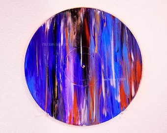 Event Horizon - 3C 371. Original Painting on a Classic Vinyl Record