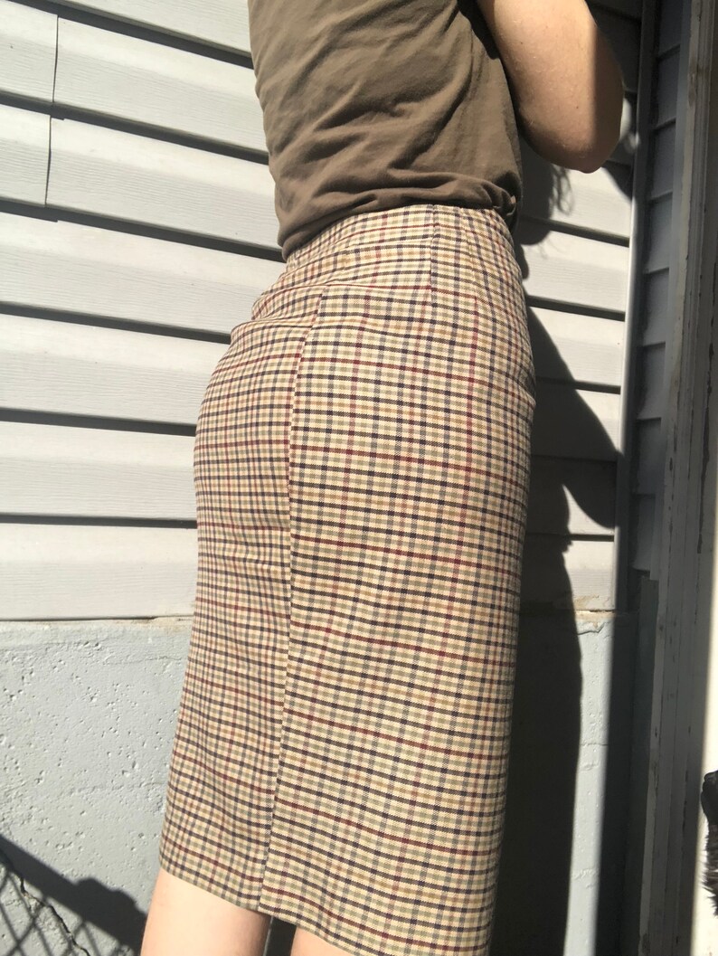 Daniel Hechter plaid pencil skirt
