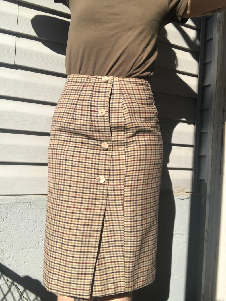 Daniel Hechter plaid pencil skirt