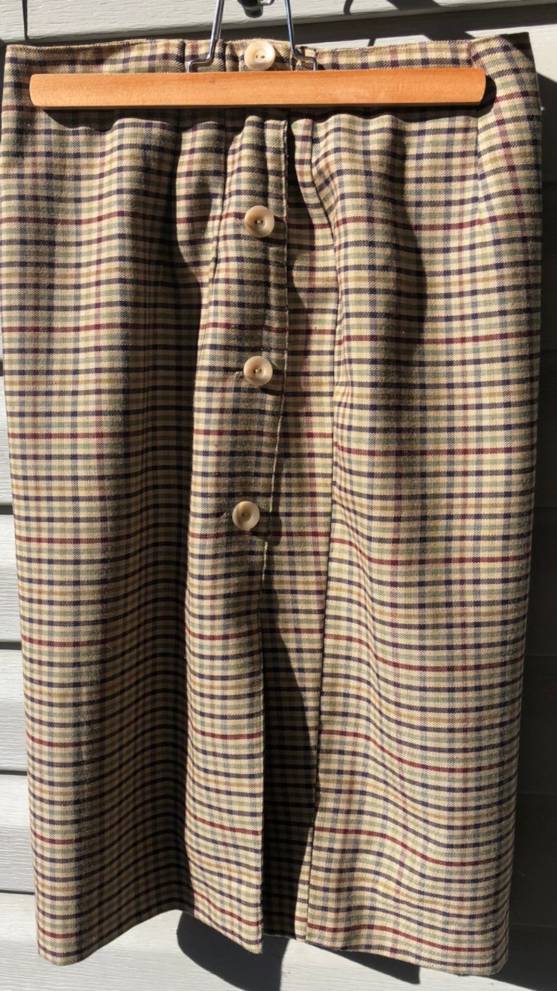 Daniel Hechter plaid pencil skirt