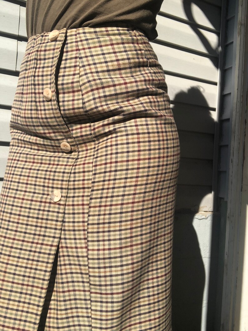 Daniel Hechter plaid pencil skirt