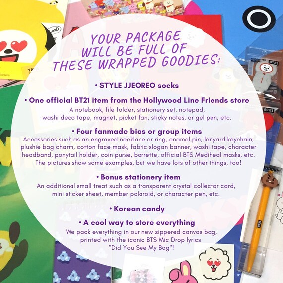 Bts Mystery Box Bt21 Official Merch Included Gift Set Idea Etsy