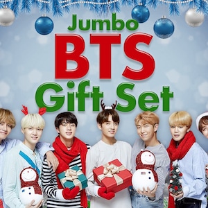 BTS Gift Bag - with BT21 Official Merch - Christmas 2024 Deluxe Gift Box - Best Kpop Gift Ideas - Last Minute Present - by STYLE JJEOREO