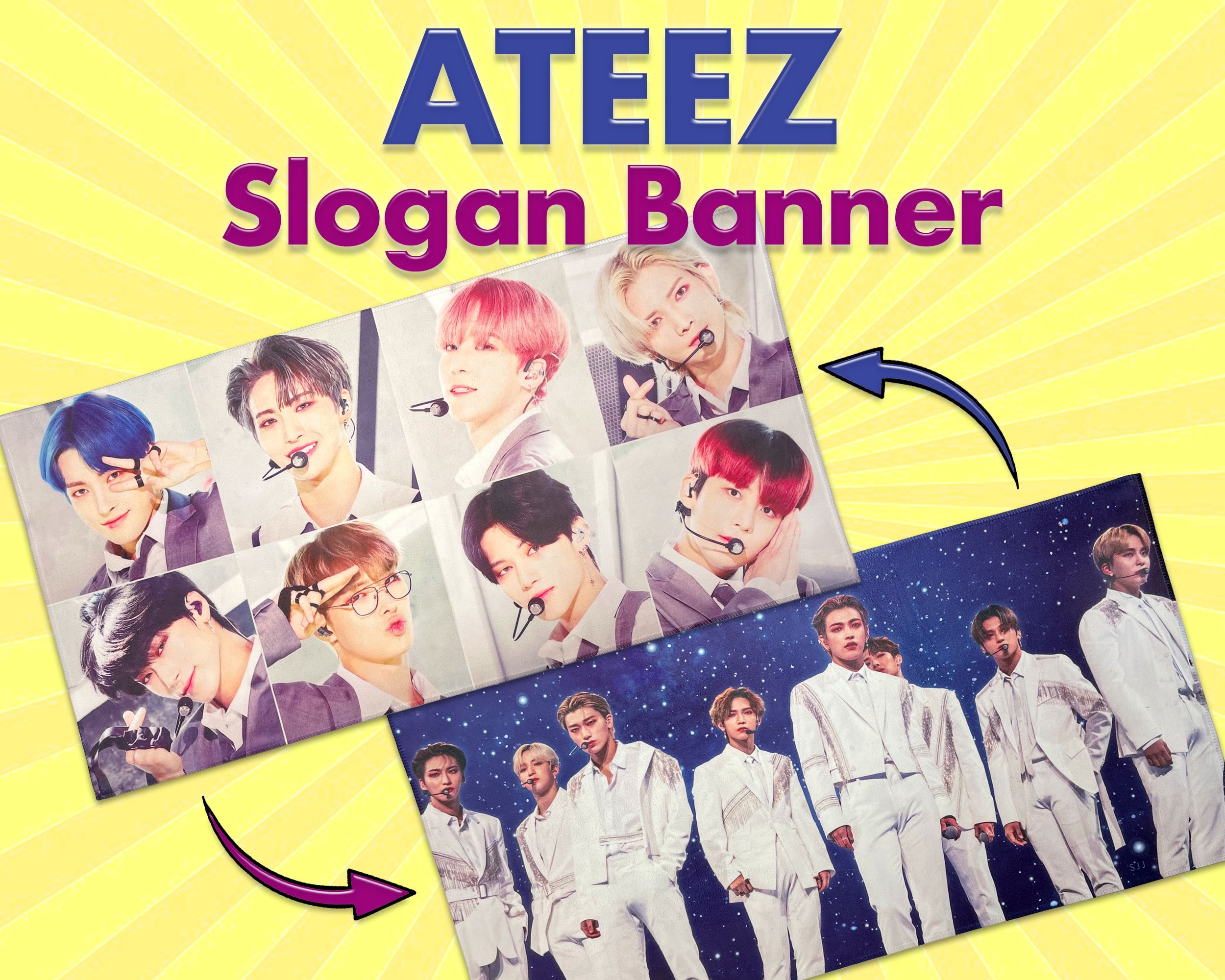 ATEEZ Banner Slogan / Fabric Poster - Kpop Room Decor - Free
