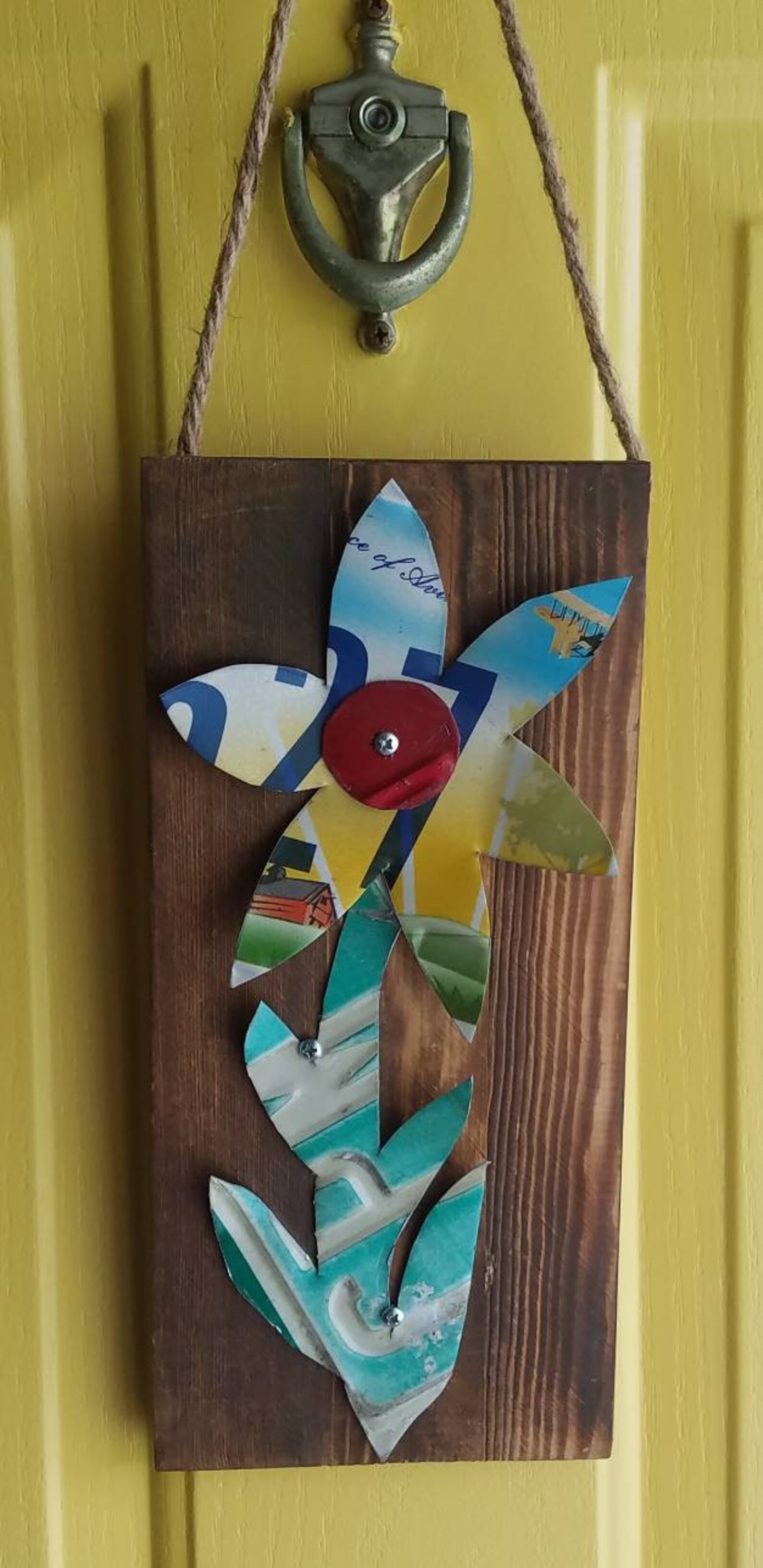 License Plate Flower Art Etsy