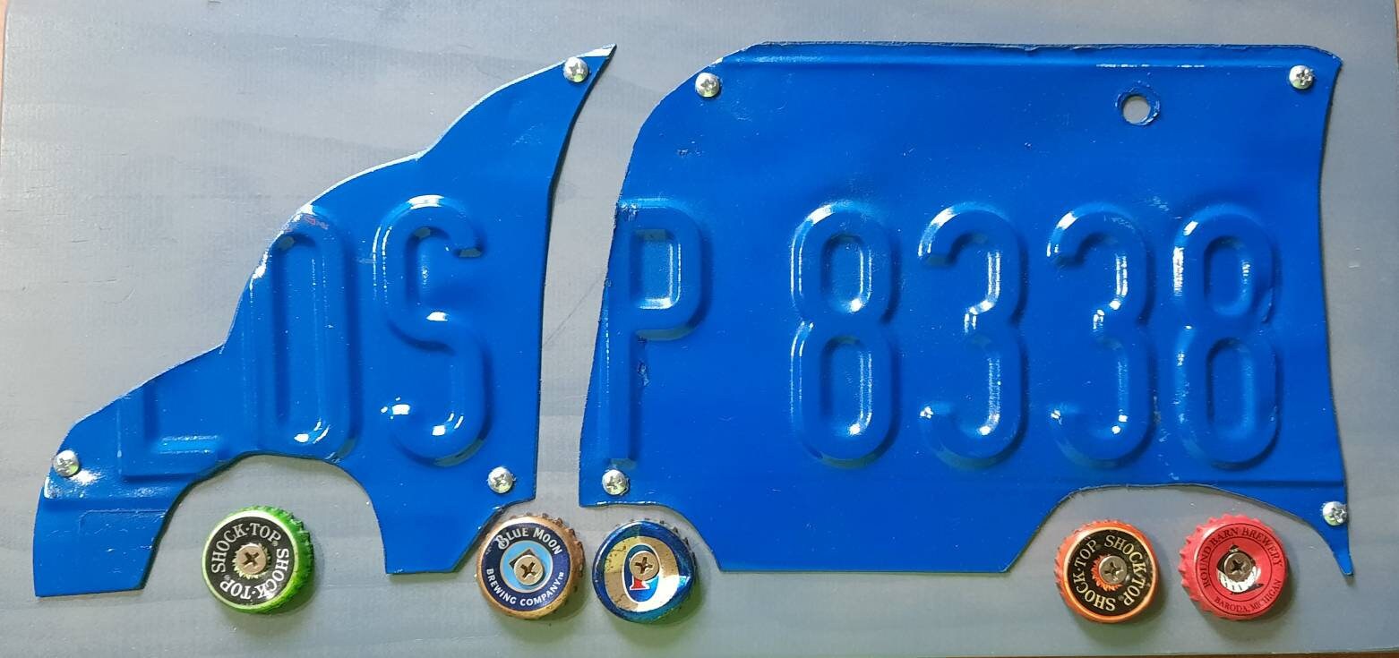 Semi Truck License Plate Sign Truck Driver Trucker Etsy