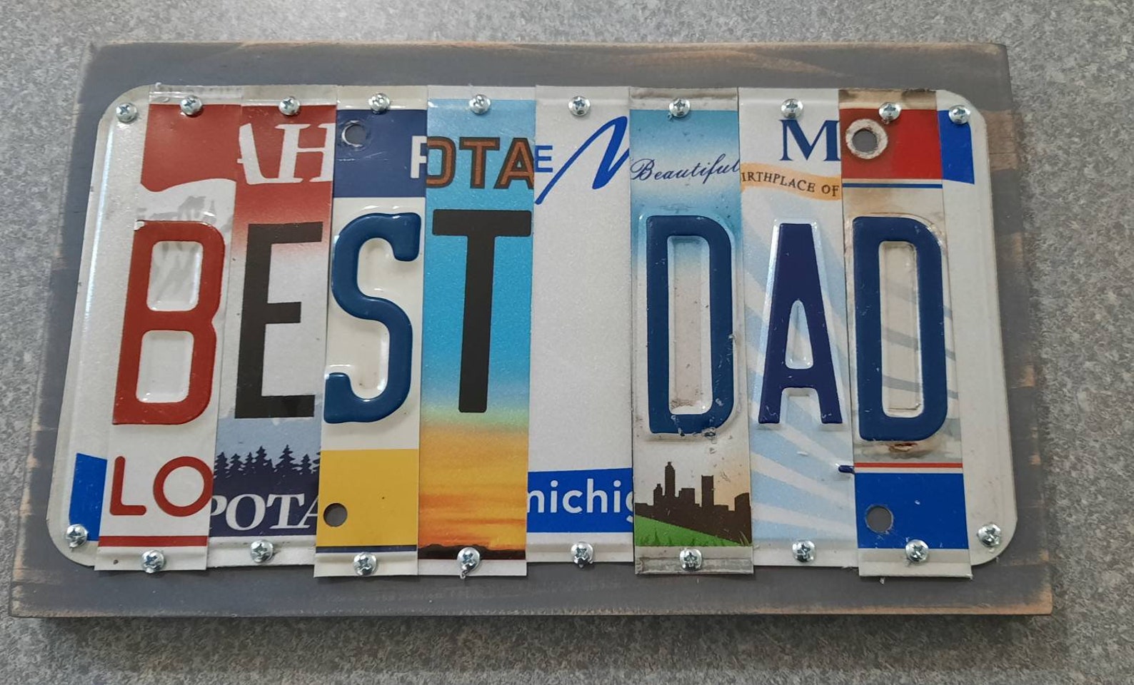 Best Dad 1 Dad Custom License Plate Sign Fathers Day Etsy