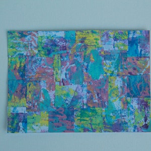 Cartão postal Hidden Orca Monoprint Collage - cartão postal exclusivo feito à mão em equipe de orcas, apenas um disponível, solidariedade com a arte de White Gladys