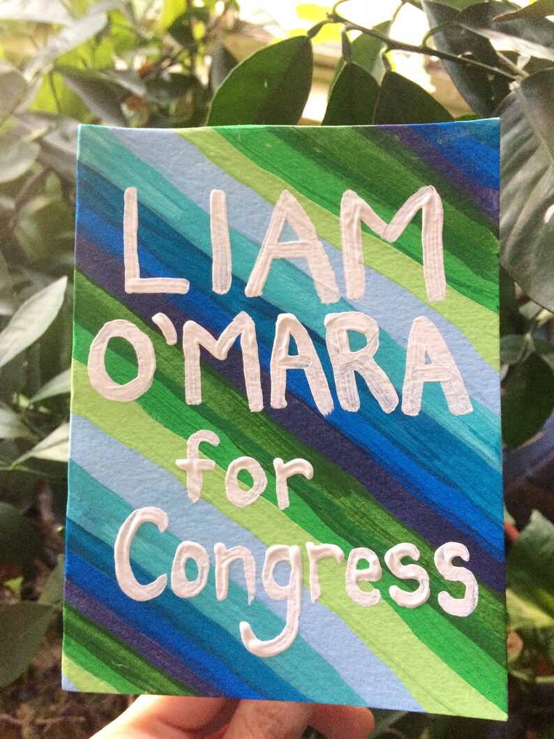 Liam O'Mara for Congress hand-painted folded greeting image 7