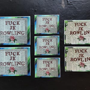 F*ck JK Rowling vinyl decals: Upcycled Harry Potter sticker art
