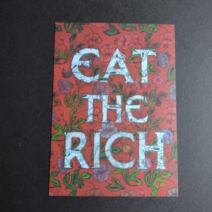 Eat the Rich Postkarte: Antifaschistisches Geschenk, antifaschistisches Geschenk, subversives Geschenk, Geschenke für die 99%