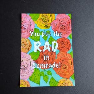 Steck Dir das RAD in Kamerad! süße Valentinskarte für Freunde mit Rosen (geblümtes Geschenk auf 16pt Premiumpapier)