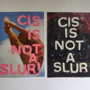 C*s não é um cartão postal de colagem de insultos, cartão postal de colagem único para direitos LGBTQ+, direitos trans, presentes de arte de cartão postal feminista para amigos