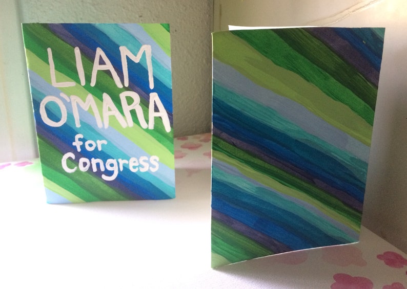 Liam O'Mara for Congress hand-painted folded greeting image 1