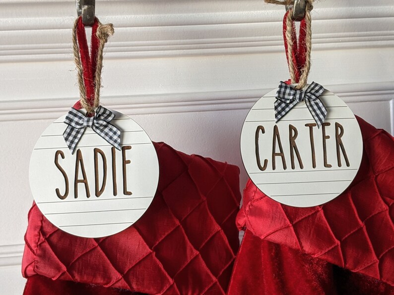 Stocking Name Tags Shiplap Stocking Tag Stocking NameTag | Etsy