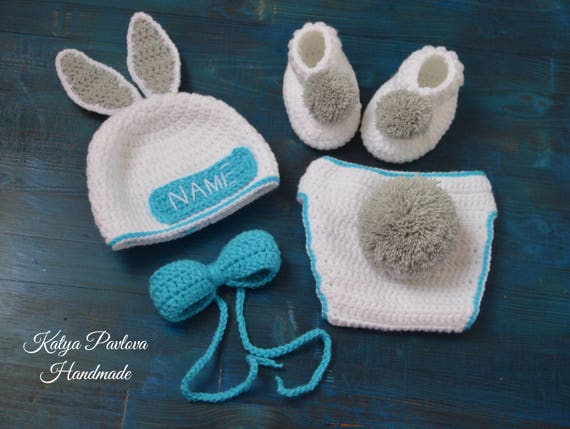 knitted baby bunny outfit