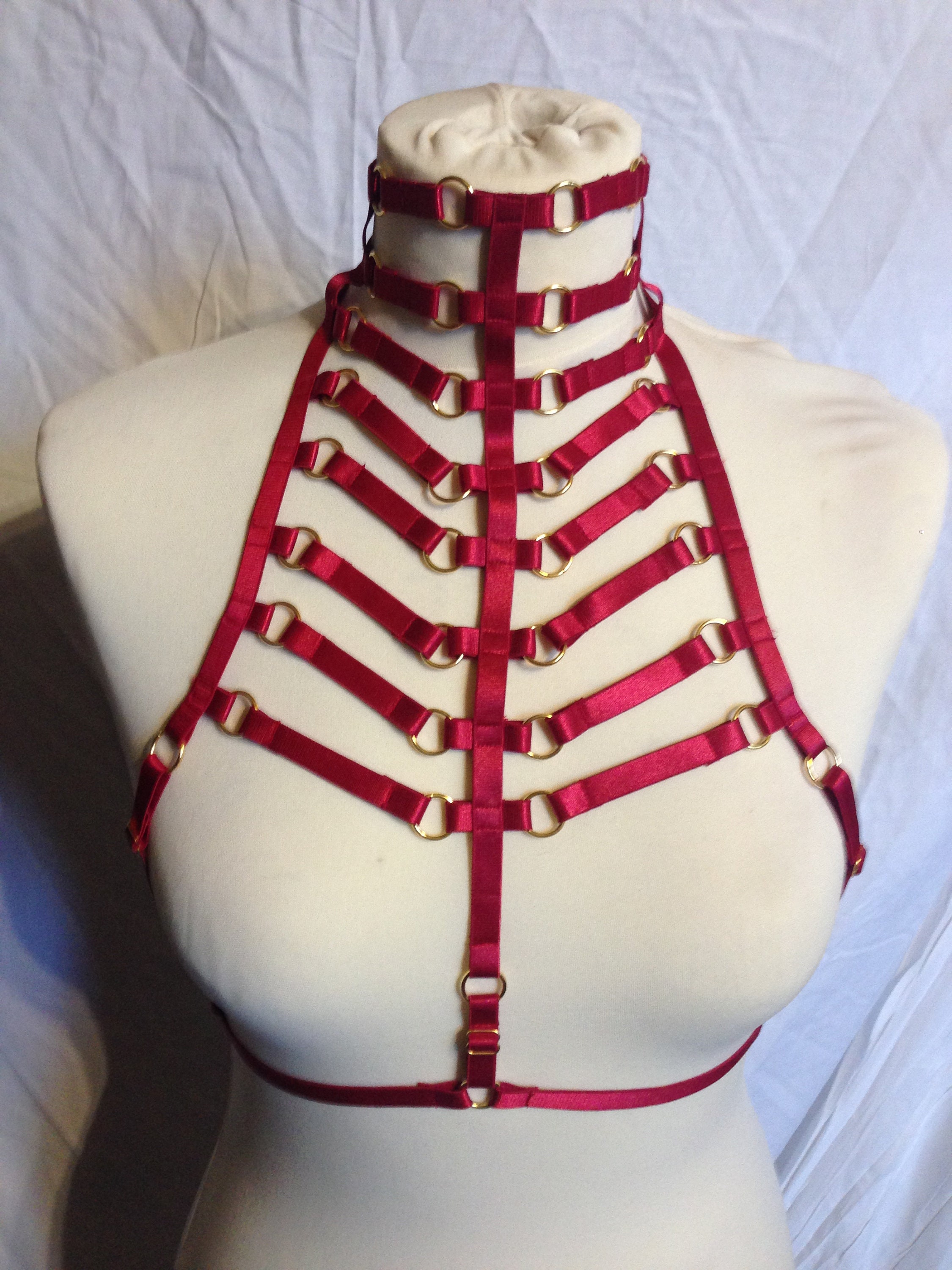 Jacobs Ladder-stunning Red Satin Body Harness Fully Adjustable - Etsy ...
