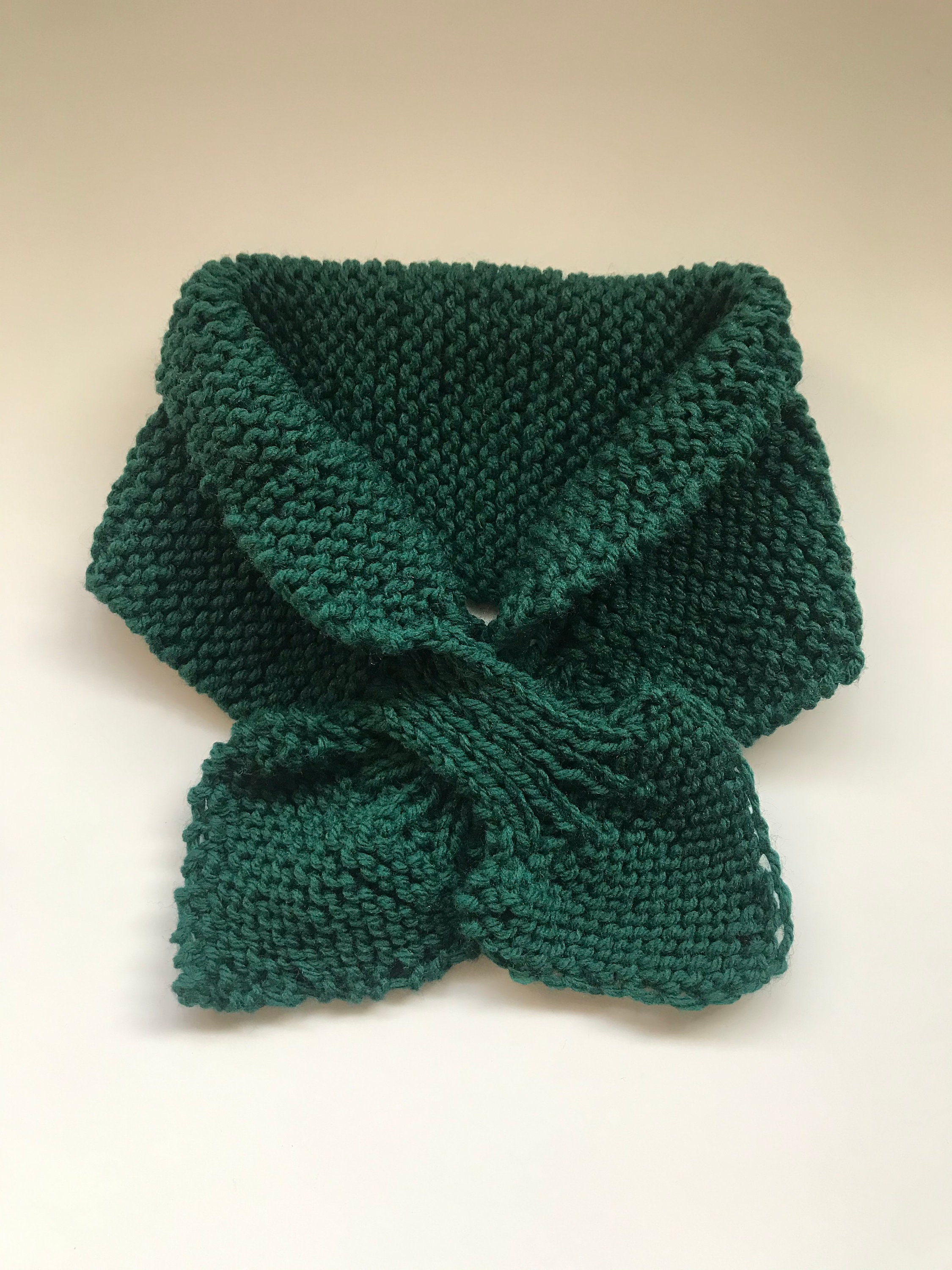 Green Ascot scarf Keyhole knit scarf bow tie scarf Scarf Etsy
