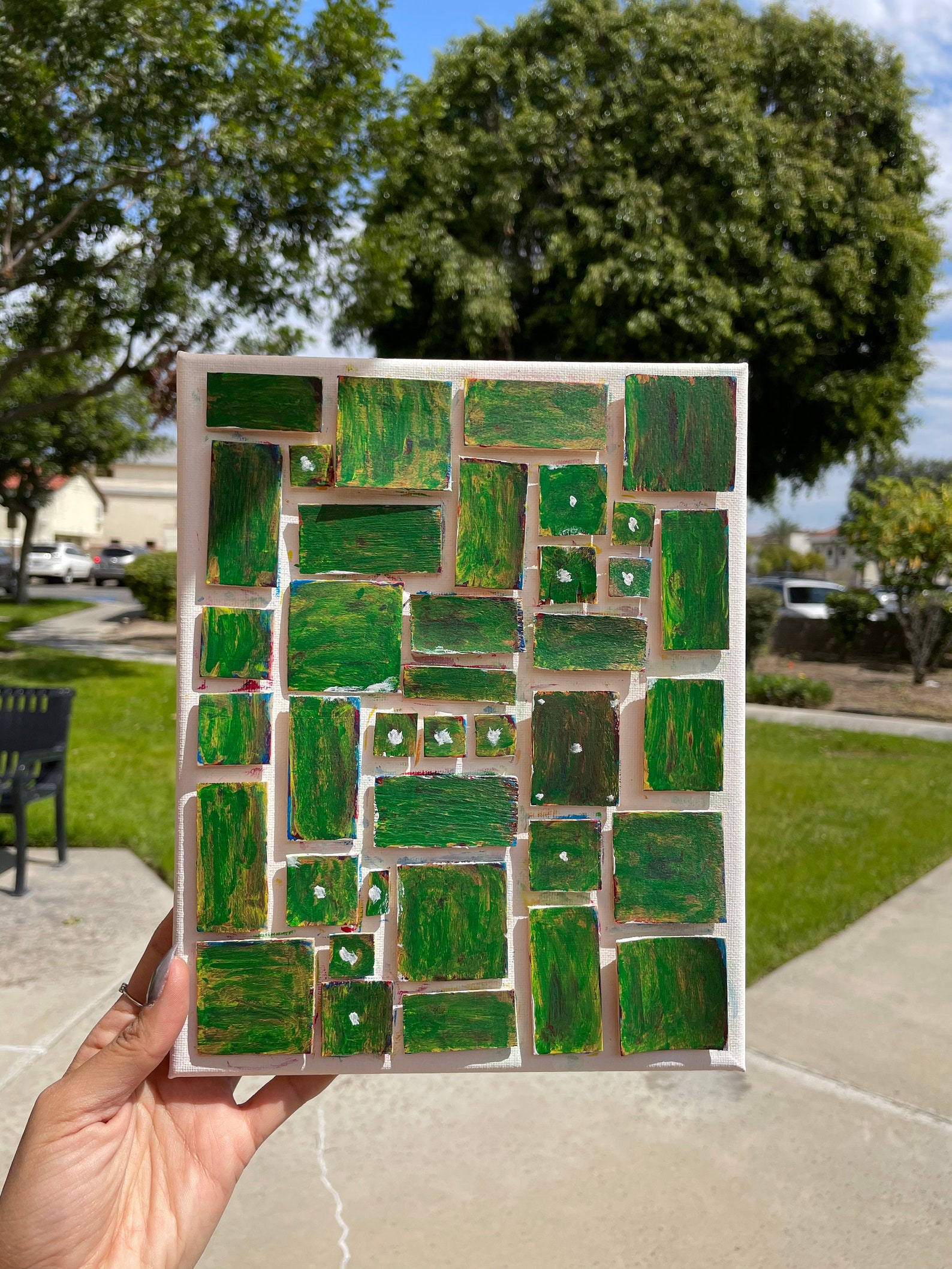 DIY Wooden tile mosaic craft kit activity Acrylic painting Etsy