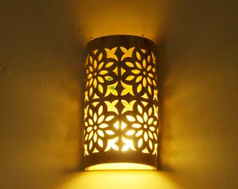 Wall lamp, Wall lighting, Living room lights. Ceramic wall decoration, Lace pattern wall lamp cover, Israel art, Hand cut lace form ceramic