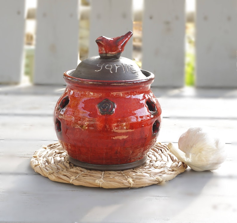 Ceramic Garlic Container Pottery Hand Made Garlic Storage Etsy Denmark